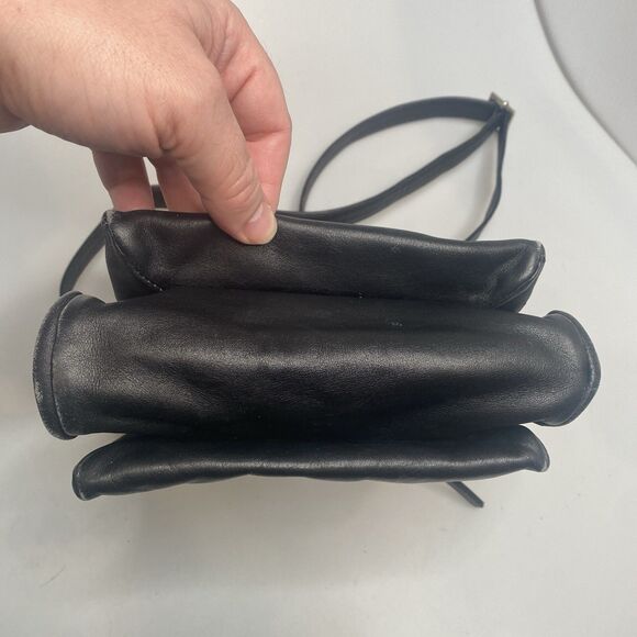 Bruno Rossi Black Italian Leather Crossbody Bag | 7x9x6” | Made in Italy | EUC - Picture 13 of 16